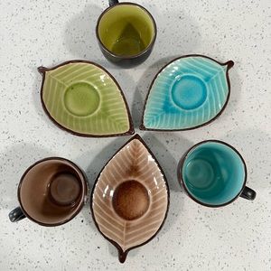 Pier 1 espresso & saucer set of 3 ☕️